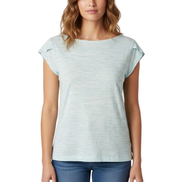 Market & Spruce Bravyan Blue Knit Top Button Back Detail NWT Medium Petite - Picture 1 of 7